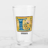 Middeleeuwse verlichting met L-monogram Glas (Voorkant)