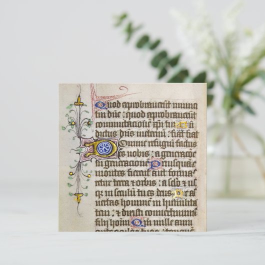 Middeleeuwse Verlucht Manuscript Feestdagenkaart (Staand voorkant)