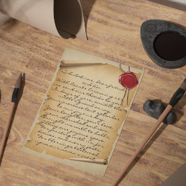 Middeleeuwse Verouderde Rol Waszegel Trouw Dank Je Briefkaart