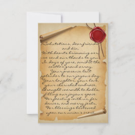 Middeleeuwse Verzegelde Huwelijks Dankjewelrol Bedankkaart