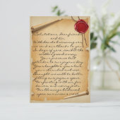 Middeleeuwse verzegelde waszegel bruiloft dank je  bedankkaart (Staand voorkant)