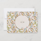 Middeleeuwse Victoriaans bruiloft RSVP Bloemen Kaart (Achterkant)