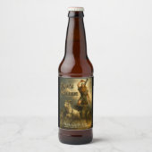 Middeleeuwse Viking God Thor Sjabloon Bier Etiket (Voorkant)