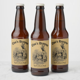 middeleeuwse Viking Thor Sjabloon Bier Etiket