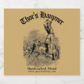 middeleeuwse Viking Thor Sjabloon Bier Etiket (Enkel label)