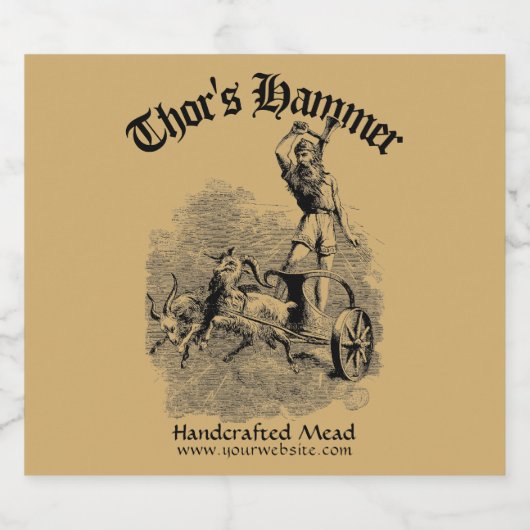  middeleeuwse Viking Thor Sjabloon Bier Etiket (Enkel label)