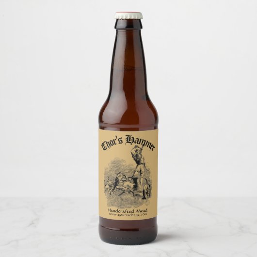 middeleeuwse Viking Thor Sjabloon Bier Etiket (Voorkant)