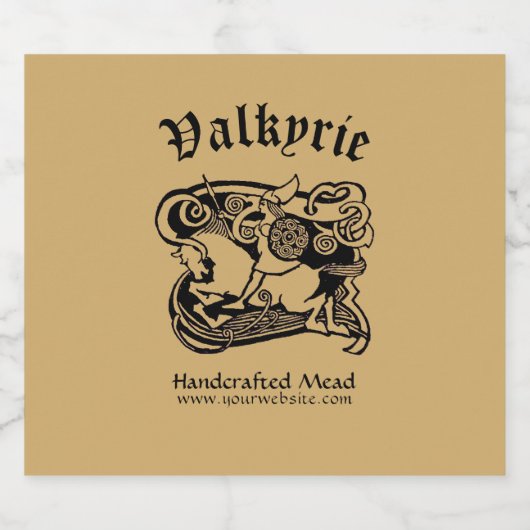 middeleeuwse Viking Valkyrie Sjabloon Bier Etiket (Enkel label)