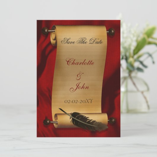 middeleeuwse vintage behalve de datumaankondiging kaart (Staand voorkant)