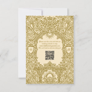 Middeleeuwse Vintage Koninklijke Kasteel Monogram RSVP Kaartje
