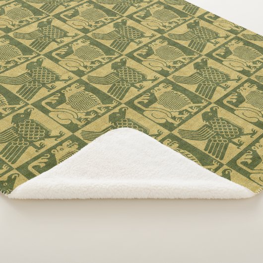 Middeleeuwse vogels en leeuwen sherpa deken (3/4)