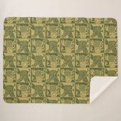 Middeleeuwse vogels en leeuwen sherpa deken (Voorkant (horizontaal))