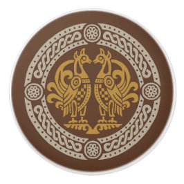 middeleeuwse vogels keramische knop