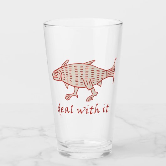 Middeleeuwse Walking Fish Glass Tumbler (Voorkant)