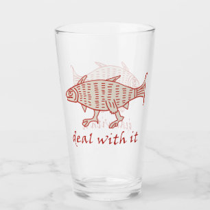 Middeleeuwse Wandelende Vis Glazen Tumbler