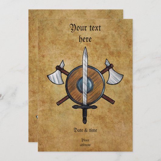 Middeleeuwse wapens kaart (Voorkant / Achterkant)