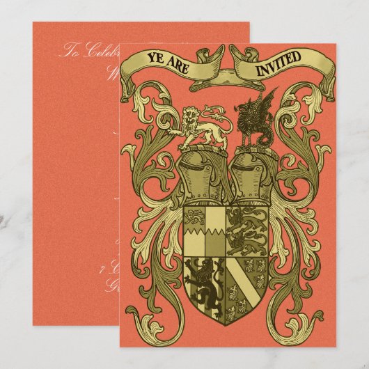 Middeleeuwse wapenweddenschappen kaart (Voorkant / Achterkant)