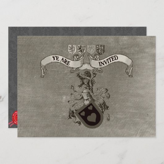 Middeleeuwse wapenweddenschappen kaart (Voorkant / Achterkant)