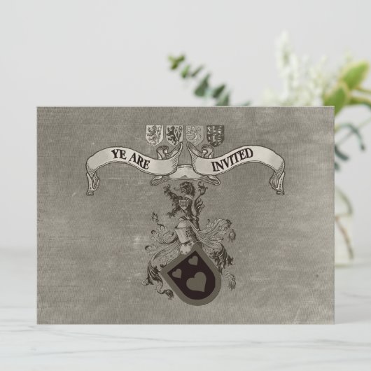 Middeleeuwse wapenweddenschappen kaart (Staand voorkant)