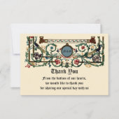 "middeleeuwse" weddenschap bedankkaart (Voorkant)