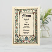  "middeleeuwse" weddenschap menu (Staand voorkant)