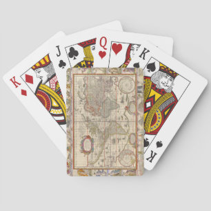 Middeleeuwse Wereldkaart (door Willem Blaeu) Pokerkaarten