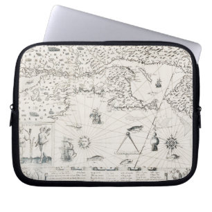 Middeleeuwse Wereldkaart Quebec Nouvelle-France Am Laptop Sleeve