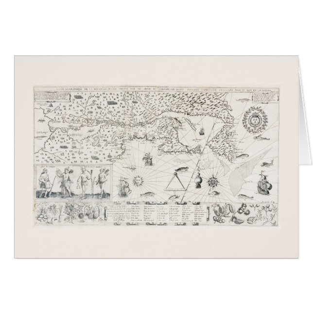 Middeleeuwse Wereldkaart Quebec Nouvelle-Frankrijk (Voorkant Horizontaal)