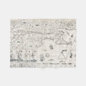 Middeleeuwse Wereldkaart Quebec Nouvelle-Frankrijk Fleece Deken (Voorkant (Horizontaal))