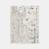 Middeleeuwse Wereldkaart Quebec Nouvelle-Frankrijk Fleece Deken (Voorkant)