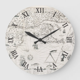 Middeleeuwse Wereldkaart Quebec Nouvelle-Frankrijk Grote Klok