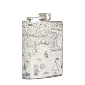 Middeleeuwse Wereldkaart Quebec Nouvelle-Frankrijk Heupfles (Rechts)