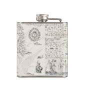 Middeleeuwse Wereldkaart Quebec Nouvelle-Frankrijk Heupfles (Achterkant)