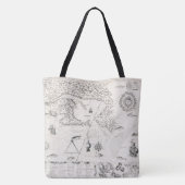 Middeleeuwse Wereldkaart Quebec Nouvelle-Frankrijk Tote Bag (Achterkant)