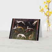 Middeleeuwse windhonden in de diepe Bossen Geperso Kaart (Gele Bloem)