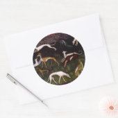 Middeleeuwse windhonden in het Diepe Bos Ronde Sticker (Envelop)