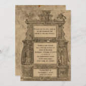  middeleeuwse Woodcut Gothic Wedding nodigt uit Kaart (Voorkant / Achterkant)