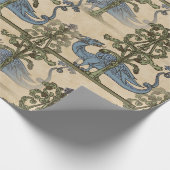 Middeleeuwse Yule Dragon betegeld Cadeaupapier (Hoek)