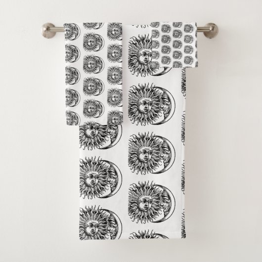 Middeleeuwse zon en maan bad handdoek (Insitu)