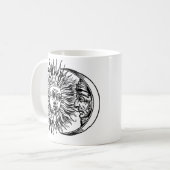 Middeleeuwse zon en maan koffiemok (Voorkant links)