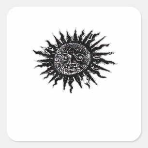 Middeleeuwse zongravure - Whimsigoth Esthetisch -  Vierkante Sticker