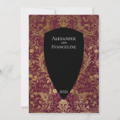 Middeleeuwse Zwaard Elegante Tafelblad Gamer Weddi Kaart (Achterkant)