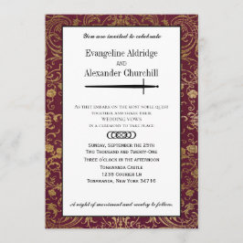 Middeleeuwse Zwaard Elegante Tafelblad Gamer Weddi Kaart