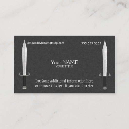 Middeleeuwse Zwaard en Schild Visitekaartjes (Voorkant)