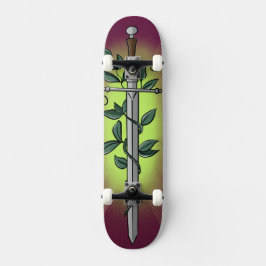 Middeleeuwse Zwaard & Wijnstok Persoonlijk Skateboard