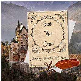 Middeleeuwse Zwarte Elegantie Save The Date Trouw 