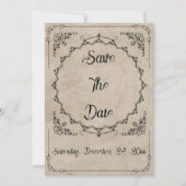 Middeleeuwse zwarte elegantie Save the Date Weddin (Voorkant)