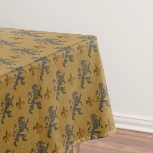 middeleeuwse zwarte luiers met de olievleuren in d tafelkleed (Voorbeeld)