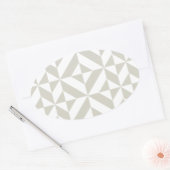 Middelgrijs geometrische decobeugel ovale sticker (Envelop)