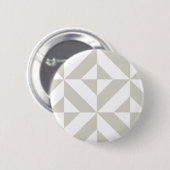 Middelgrijs geometrische decobeugel ronde button 5,7 cm (Voorkant /achterkant)
